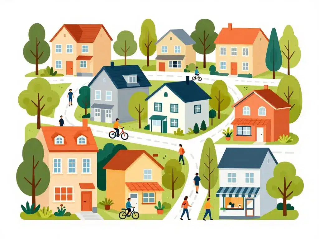 quartier Hastings illustration vie locale et espaces verts