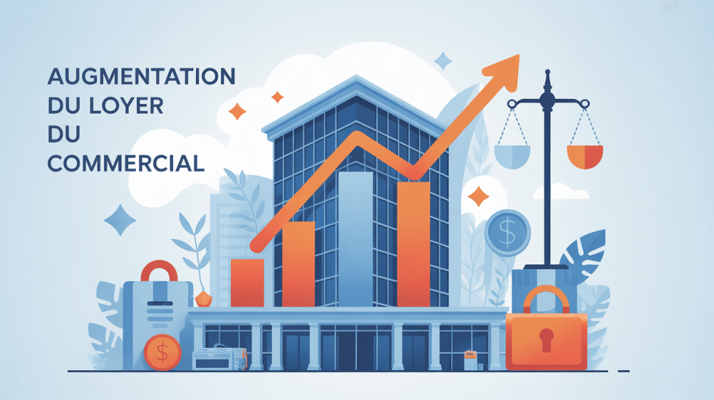 illustration vectorielle augmentation du loyer commercial immeuble flèches cadenas