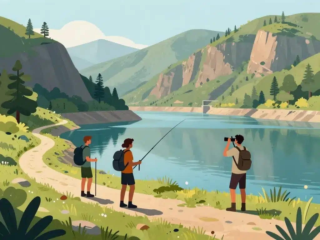 barrage de couesques activités pêche rando lac