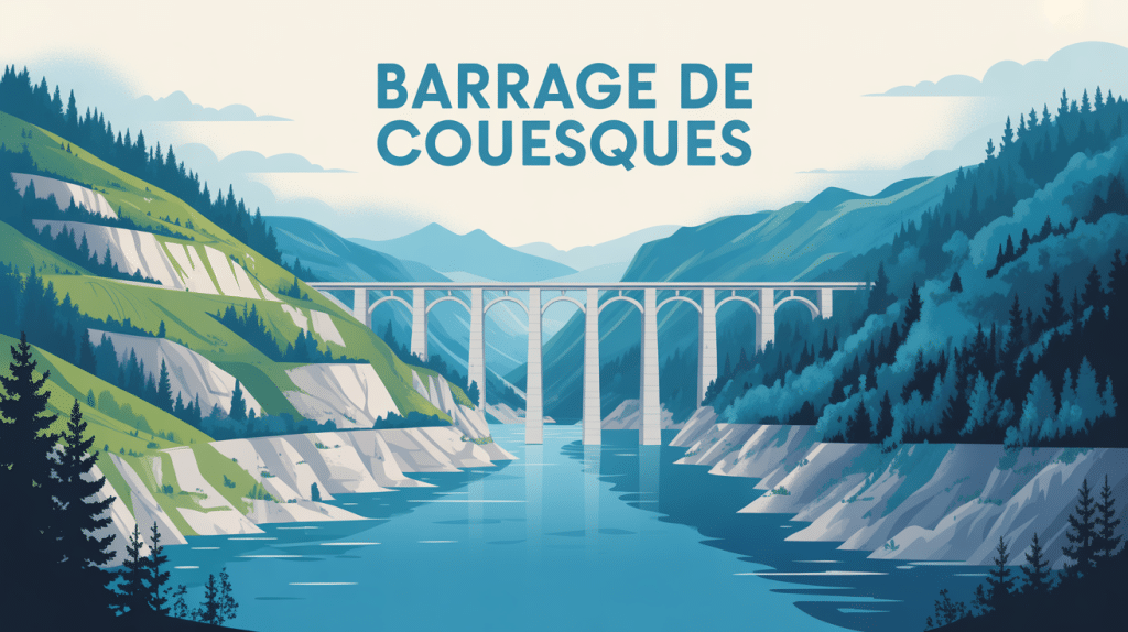 barrage de couesques panorama lac et gorges