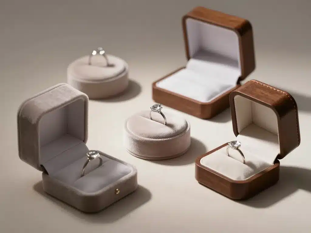 différentes boites bague fiancaille tailles et matières