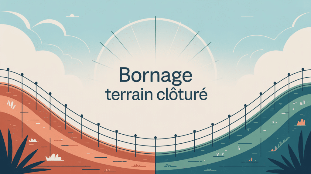 illustration du bornage sur terrain déjà clôturé moderne