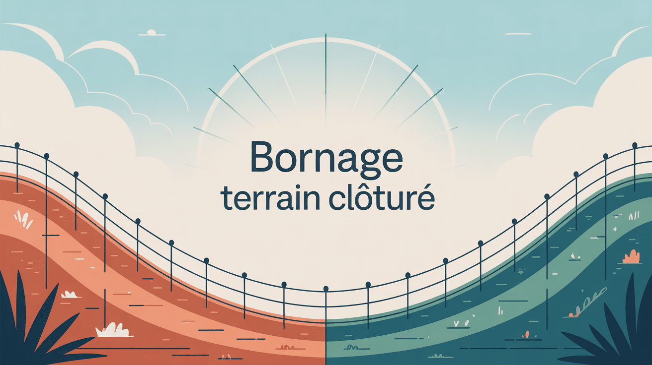 illustration du bornage sur terrain déjà clôturé moderne