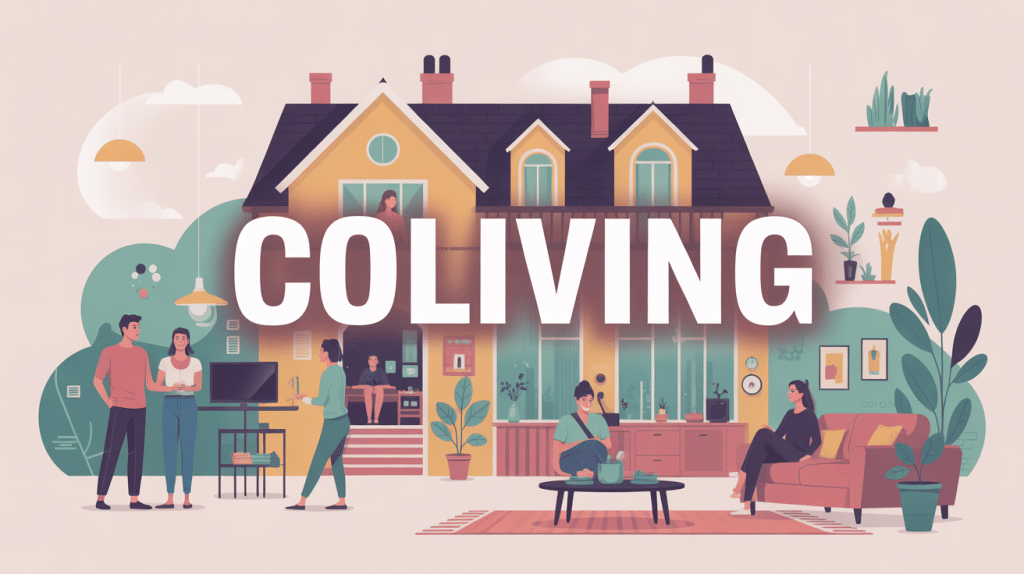 coliving définition illustration espace partagé convivial