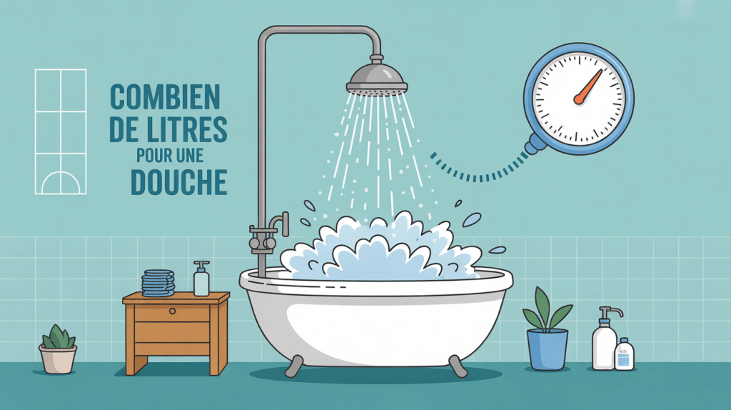 combien de litres d'eau pour une douche illustration water compteur