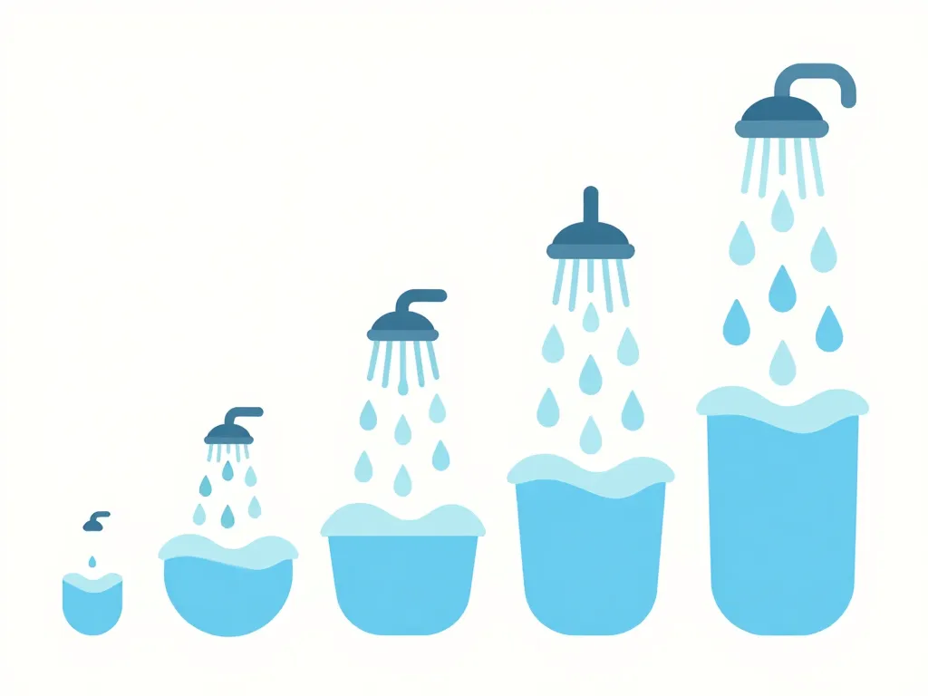 combien de litres d'eau pour une douche volumes schéma