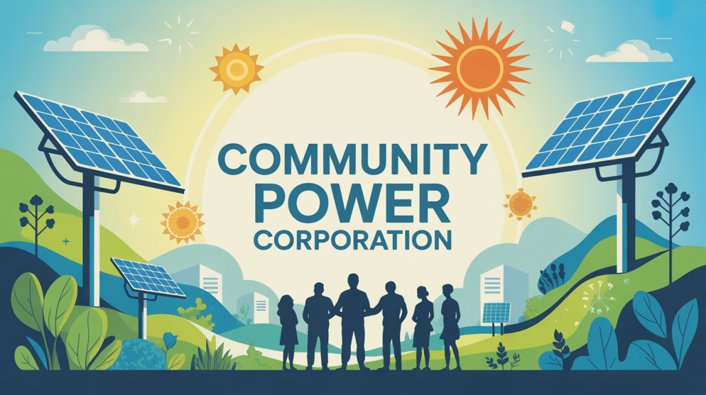 community power corporation illustration transition énergétique panneaux solaires