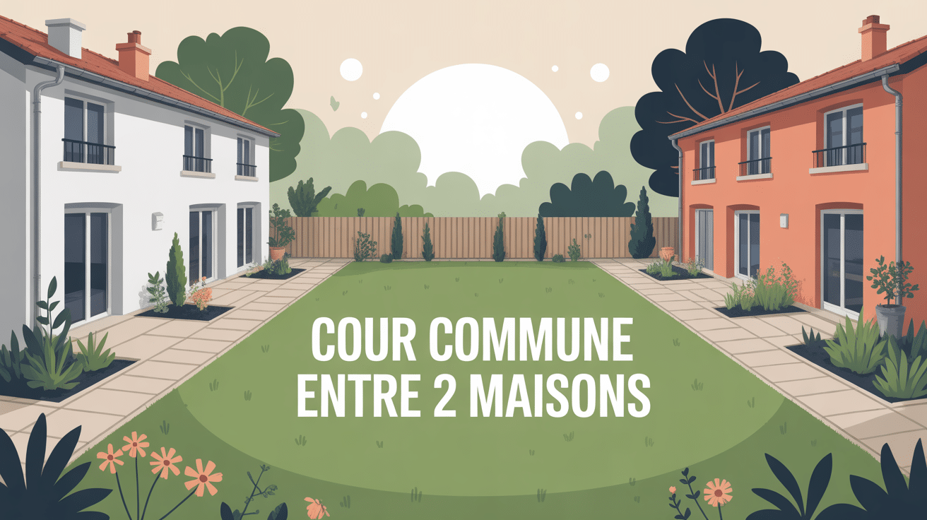 cour commune entre 2 maisons illustration des règles et aménagements