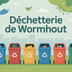 déchetterie wormhout vue aérienne stylisée, tri des déchets