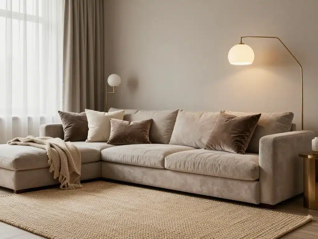 déco salon chic et classe matières nobles et lumière