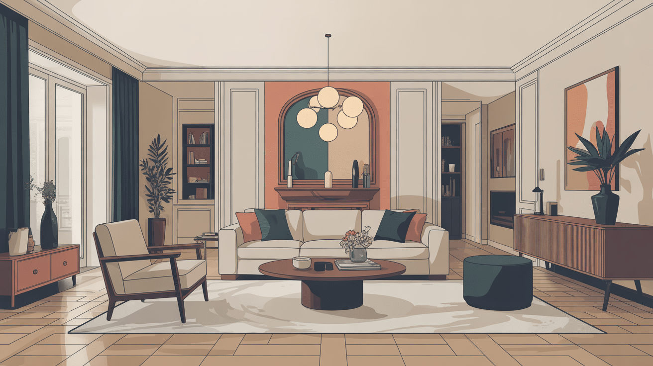 déco salon chic et classe illustration salon moderne