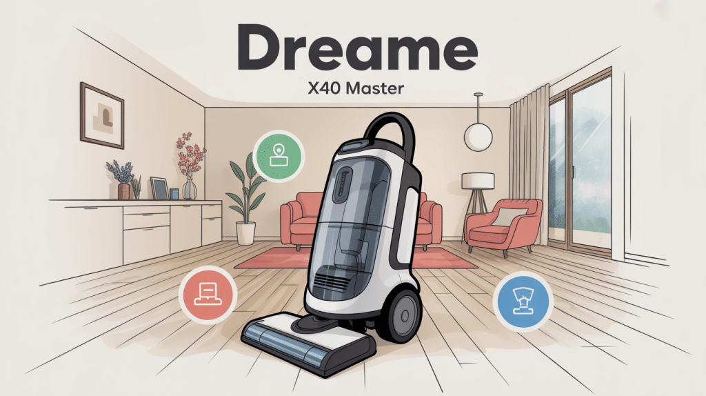 dreame x40 master test aspirateur robot sur carrelage parquet et tapis