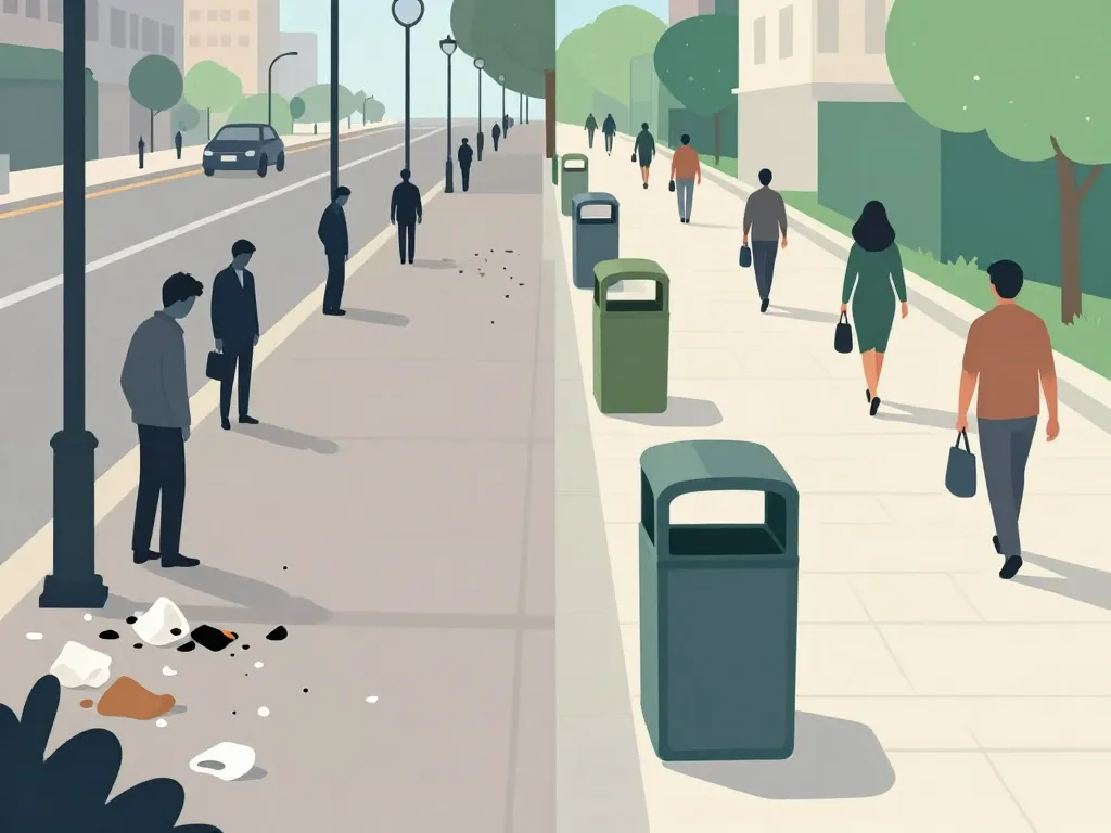 emplacement poubelles publiques impact propreté urbaine