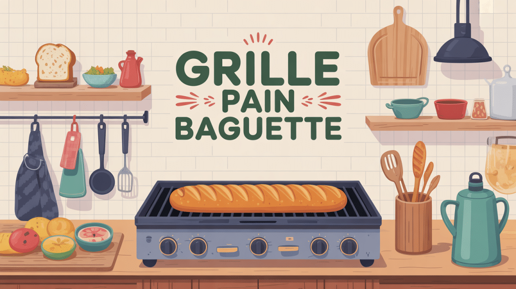 grille pain baguette sur plan de travail cuisine moderne