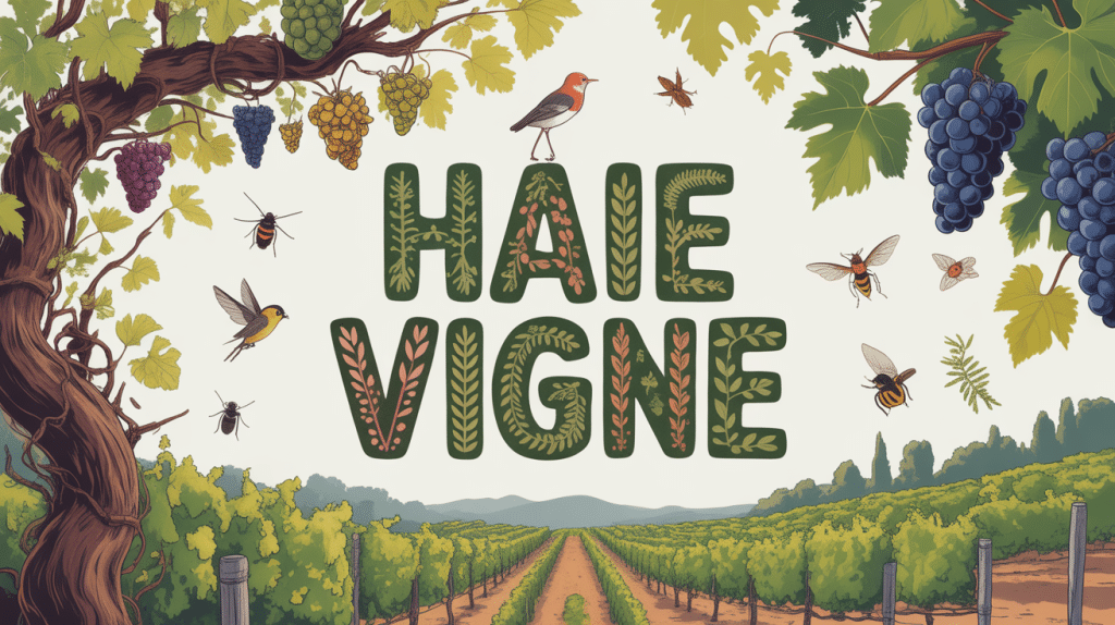 haie vigne bordant une parcelle avec biodiversité