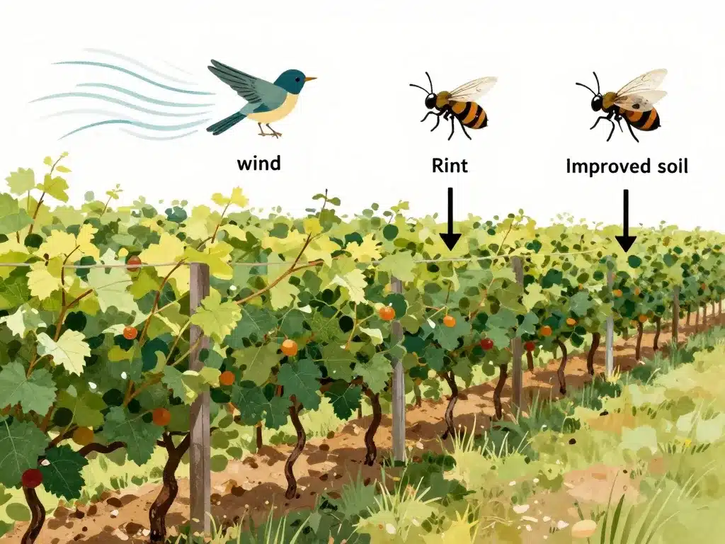 diagramme haie vigne protection vent faune vignoble