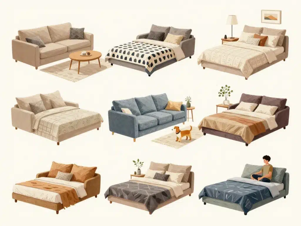 housse bz 140 avec fermeture éclair dans différents décors et styles