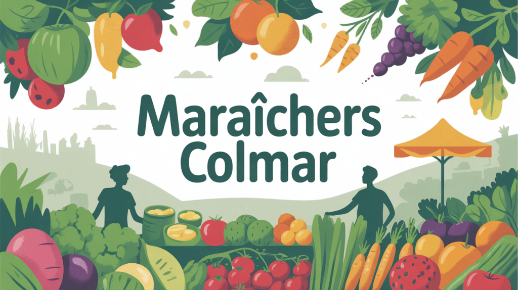 illustration étal maraichers colmar fruits légumes ambiance locale