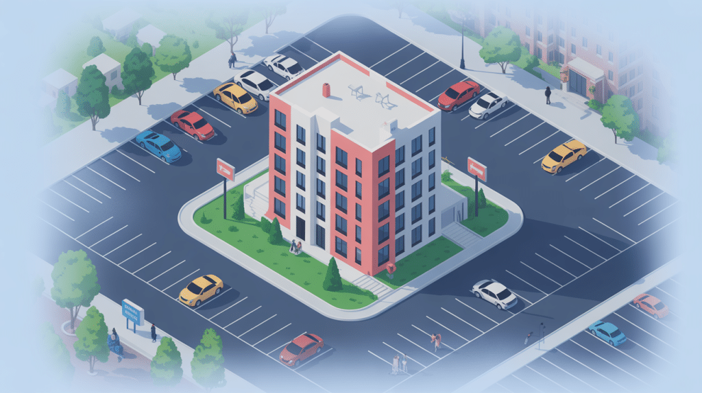 loi place de parking par appartement illustration immeuble et parkings