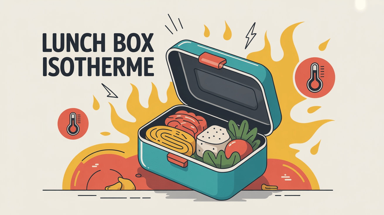 lunch box isotherme ouverte avec repas frais et chaud