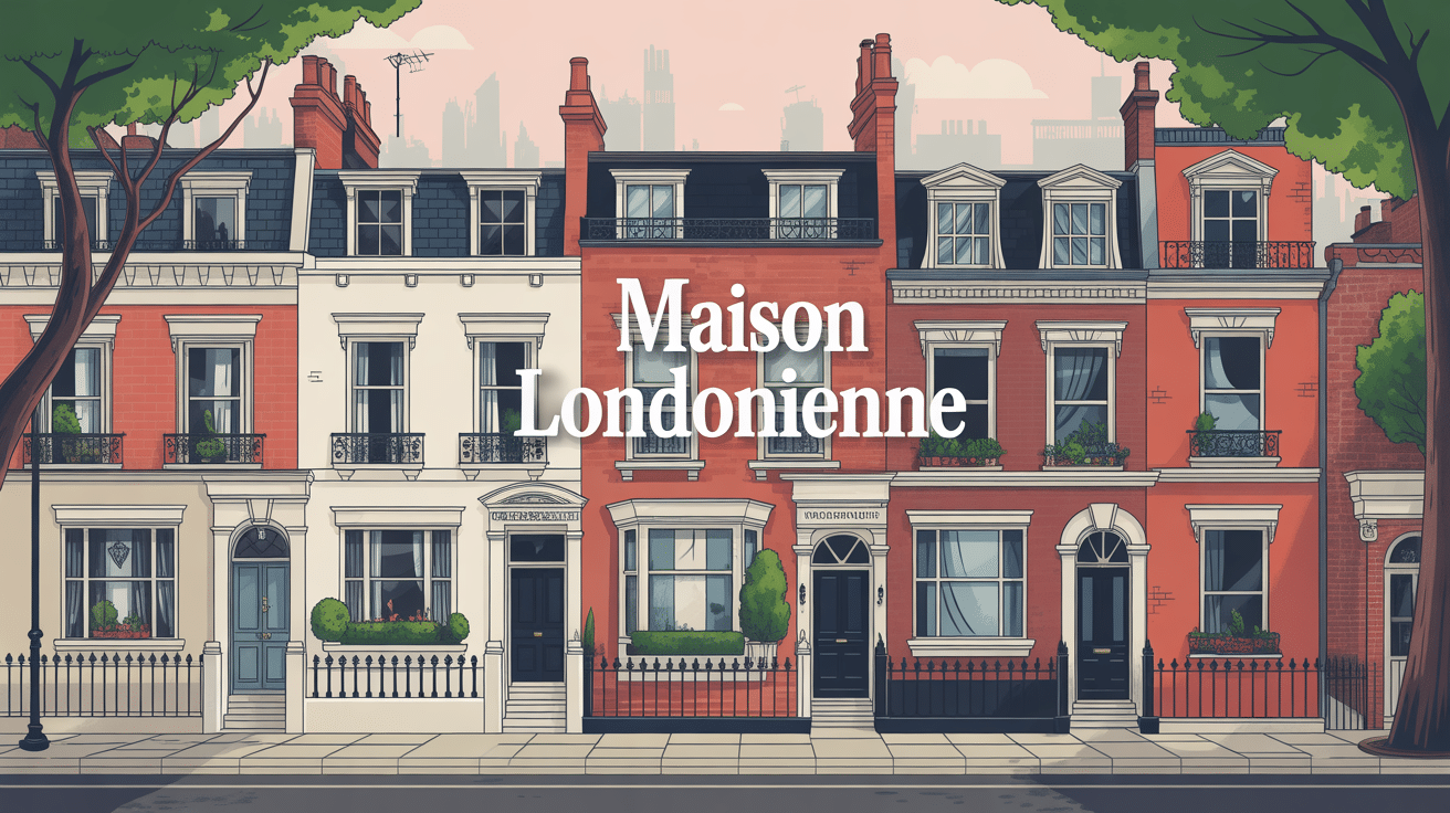 maison londonienne illustration façade victorienne