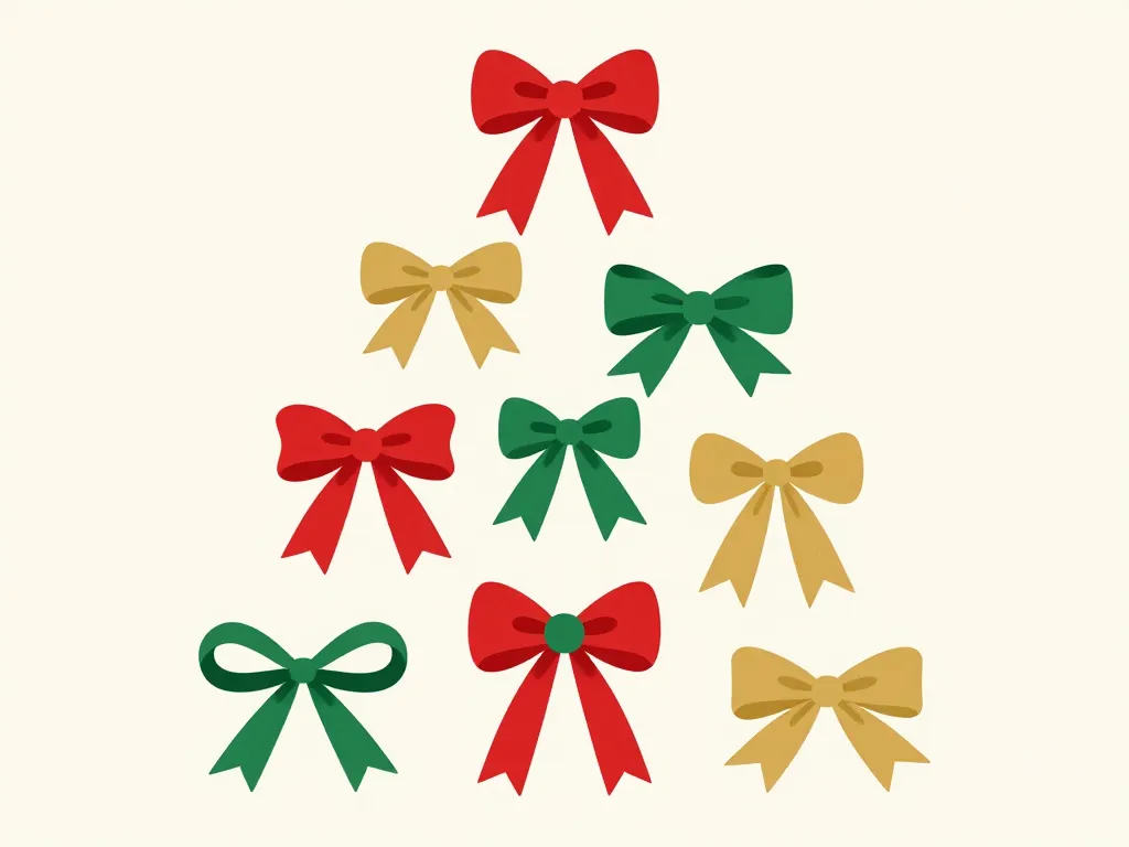 nœud sapin de noël positionnements sur sapin