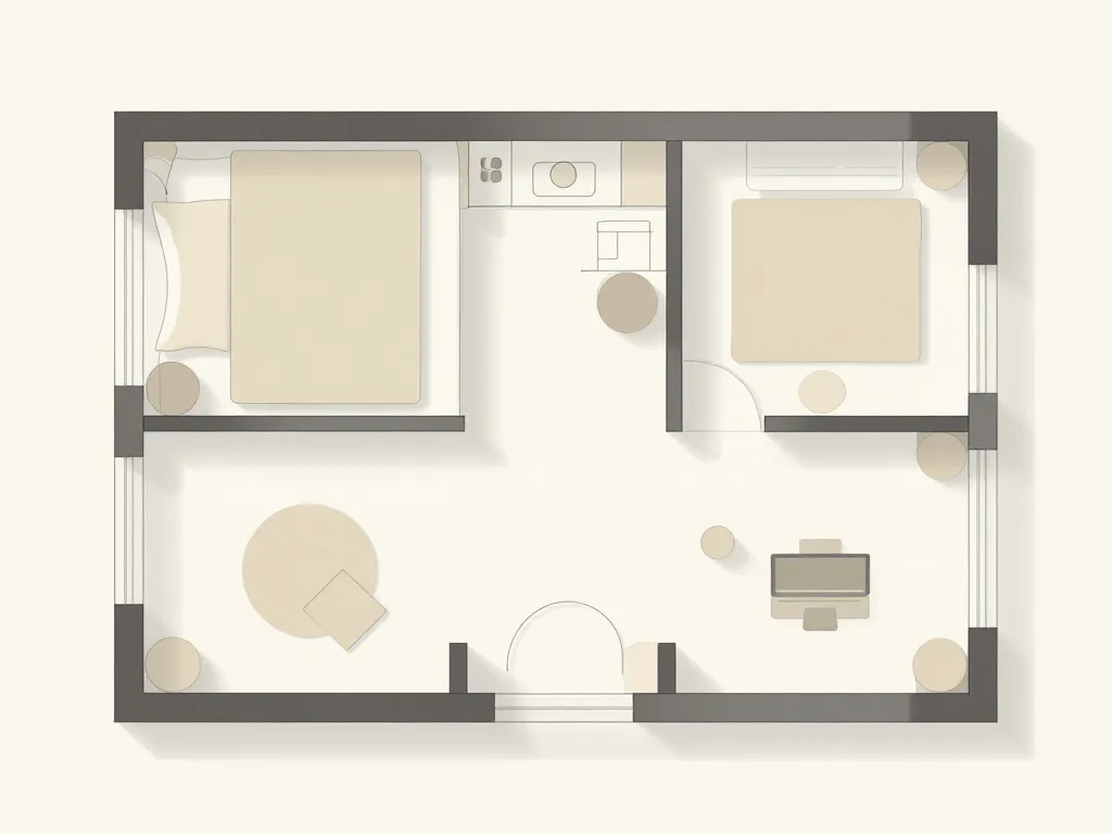 plan zones chambre en enfilade confort