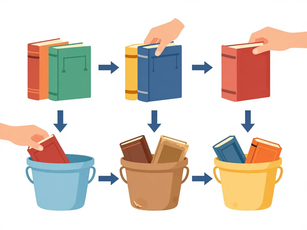 où jeter les livres, tri visuel livres à donner ou recycler