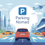 Illustration vectorielle Parking Nomad pour voyageurs France