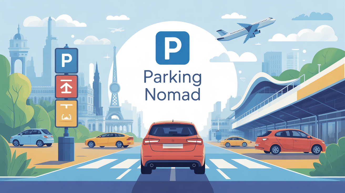 Illustration vectorielle Parking Nomad pour voyageurs France