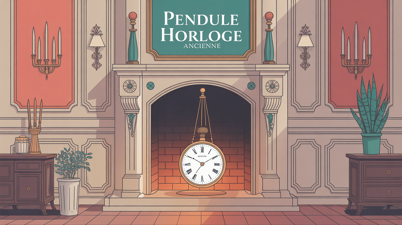 Illustration raffinée pendule horloge ancienne styles historiques