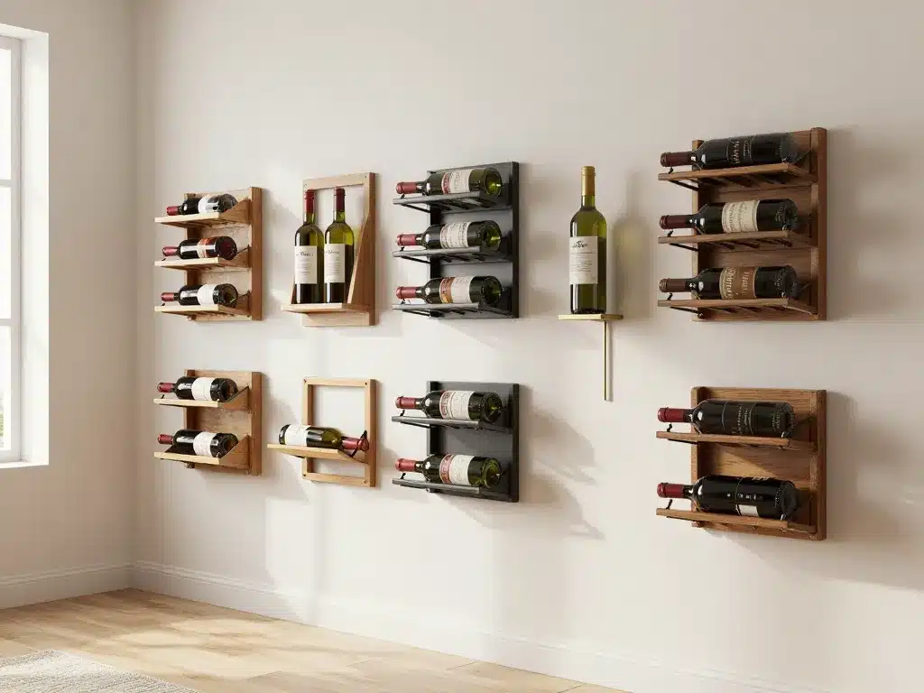 porte bouteille mural différents modèles et matériaux