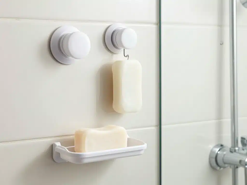 types porte-savon douche sans perçage dans salle de bains