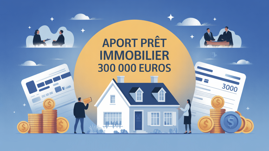 Quel apport pour emprunter 300 000 euros illustration vectorielle banque