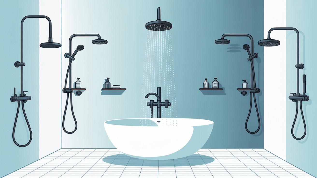 illustration de serviteur de douche moderne dans salle de bains