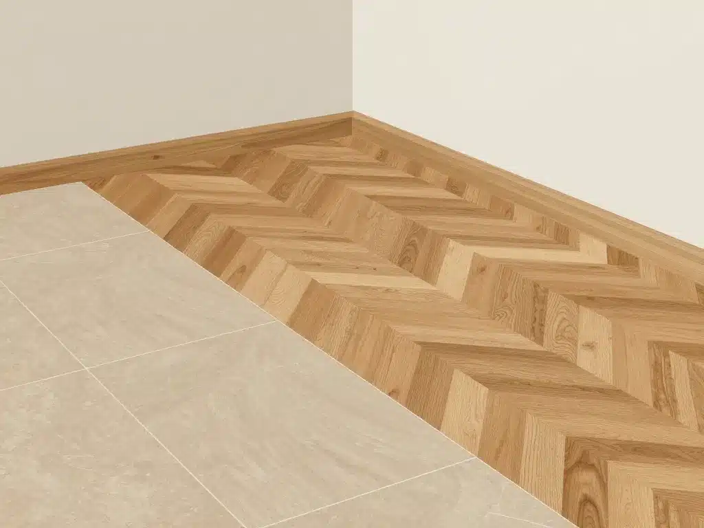 sol melange parquet et carrelage diagramme d’agencement