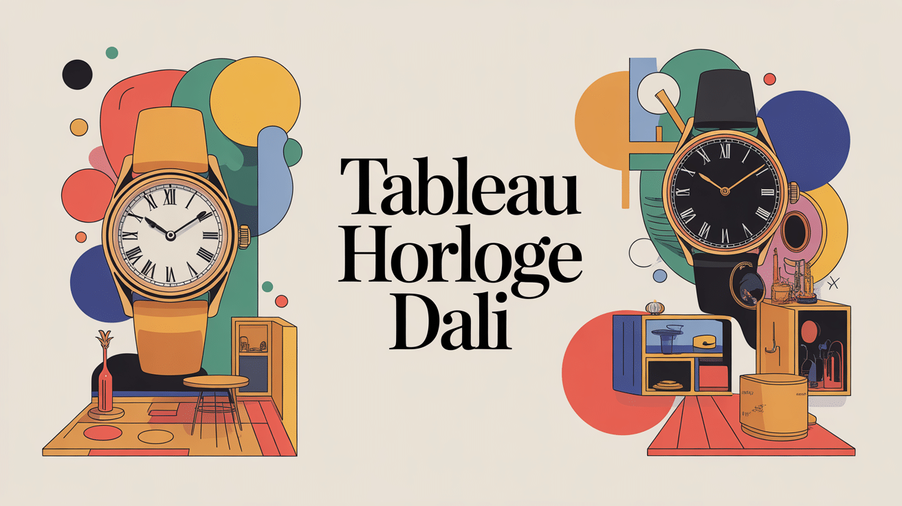 tableau horloge dali sur fond abstrait avec montres molles