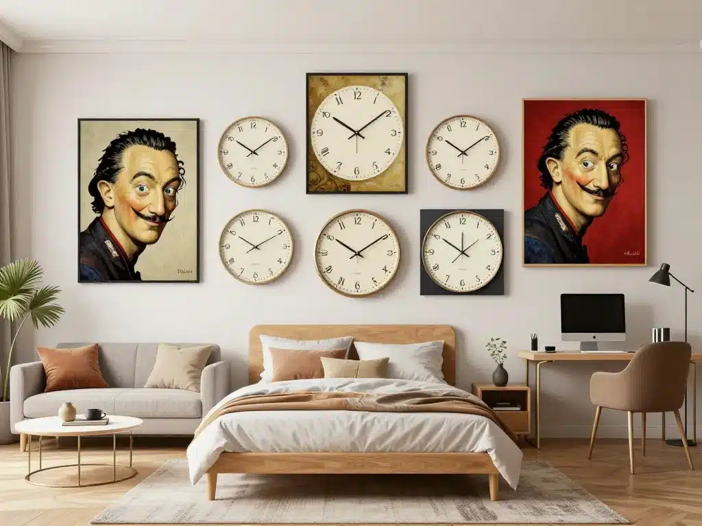 tableau horloge dali différentes tailles styles décoratifs
