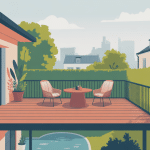 illustration terrasse vue plongeante sur voisin urbain