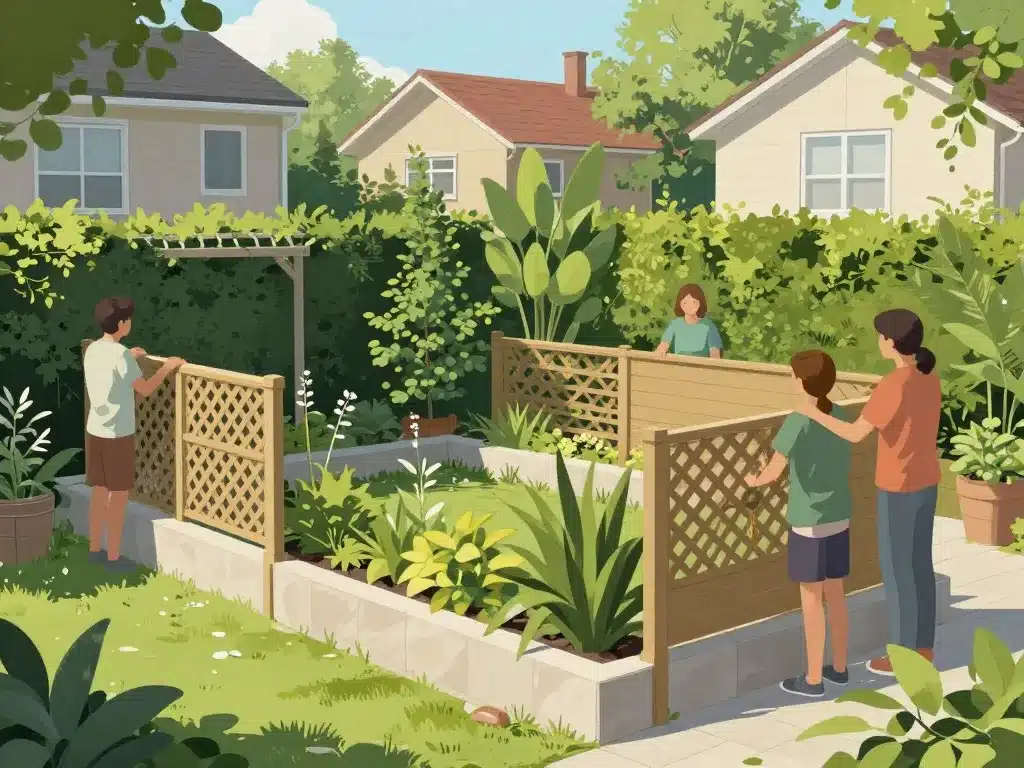 amenagement terrasse vue plongeante sur voisin