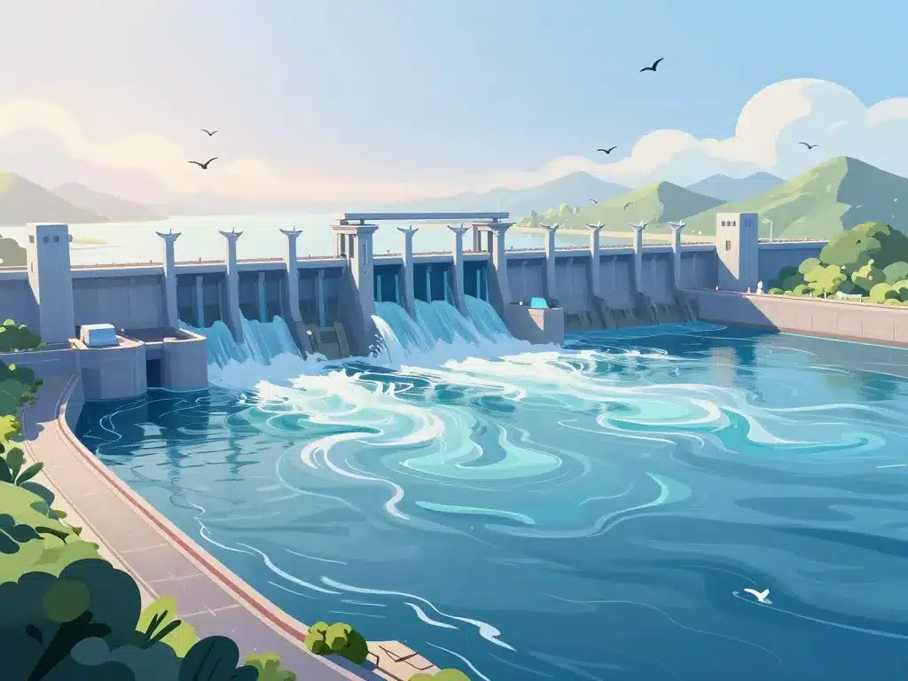 barrage de rance dam estuaire perspective moderne