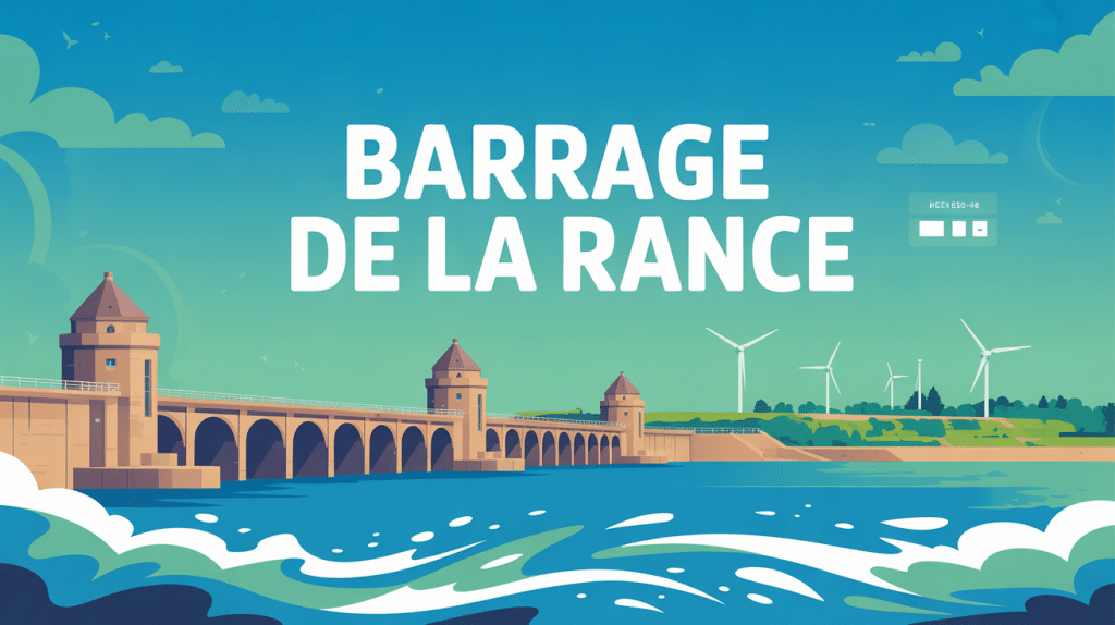 barrage de rance vue stylisée centrale marémotrice