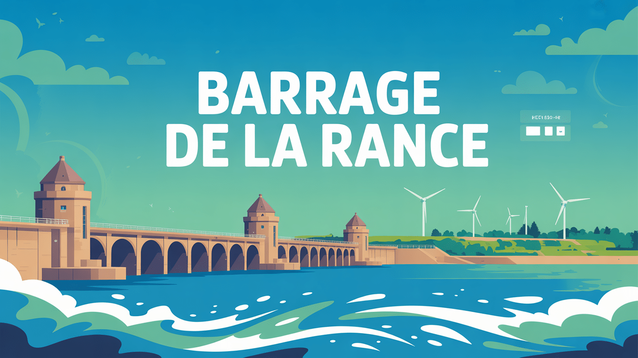 barrage de rance vue stylisée centrale marémotrice
