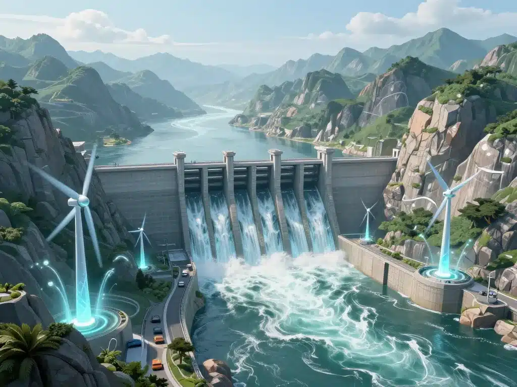 Vue 3D du barrage des Trois Gorges centrale hydroélectrique