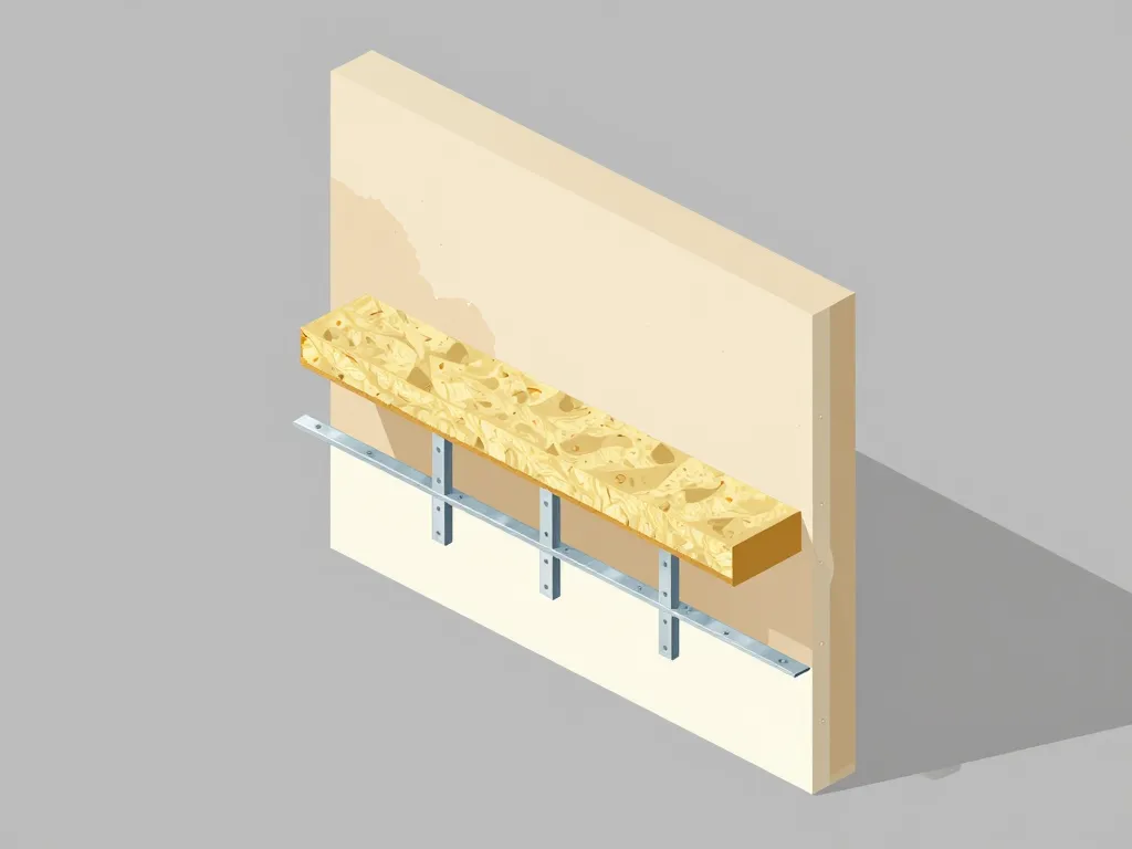 Schéma cloison SAD structure sur mur plâtre