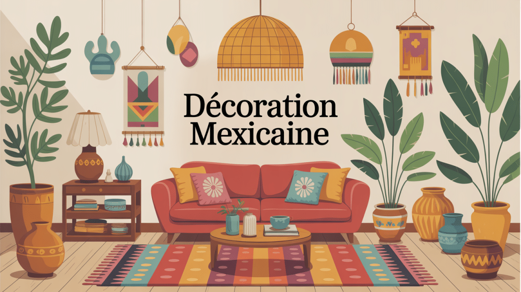 Intérieur style deco mexicaine, salon convivial moderne