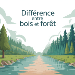 illustration différence entre bois et forêt, bois clairsemé forêt dense