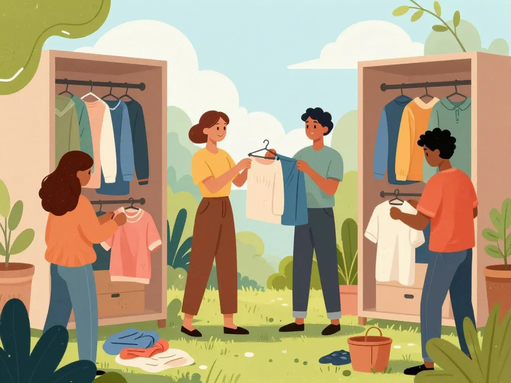 Alternatives à la fast fashion illustration positive