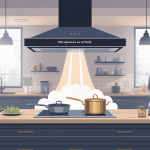 hotte aspirante sur plan de travail design moderne