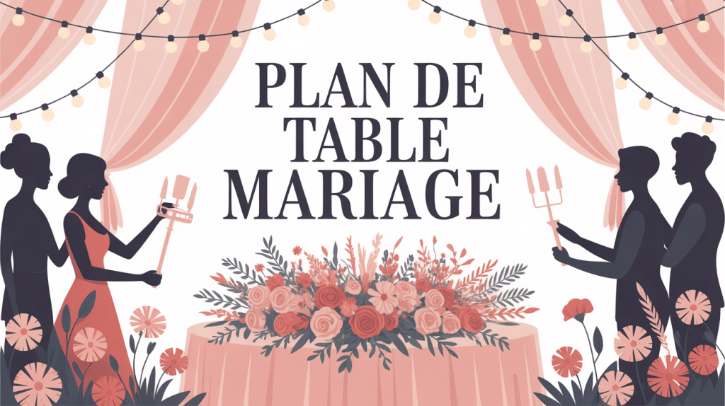 idée plan de table mariage illustration élégante moderne